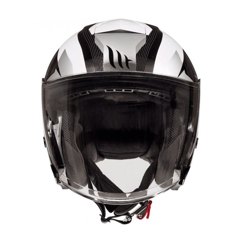 Otwarty kask motocyklowy MT Thunder 3 SV Wing czarno-biało-srebrny
