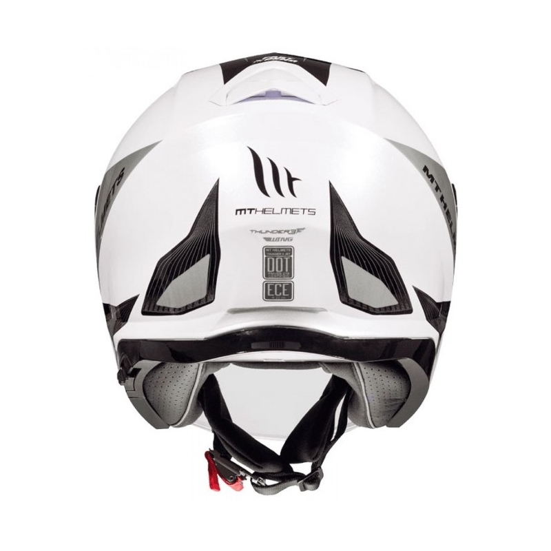 Otwarty kask motocyklowy MT Thunder 3 SV Wing czarno-biało-srebrny