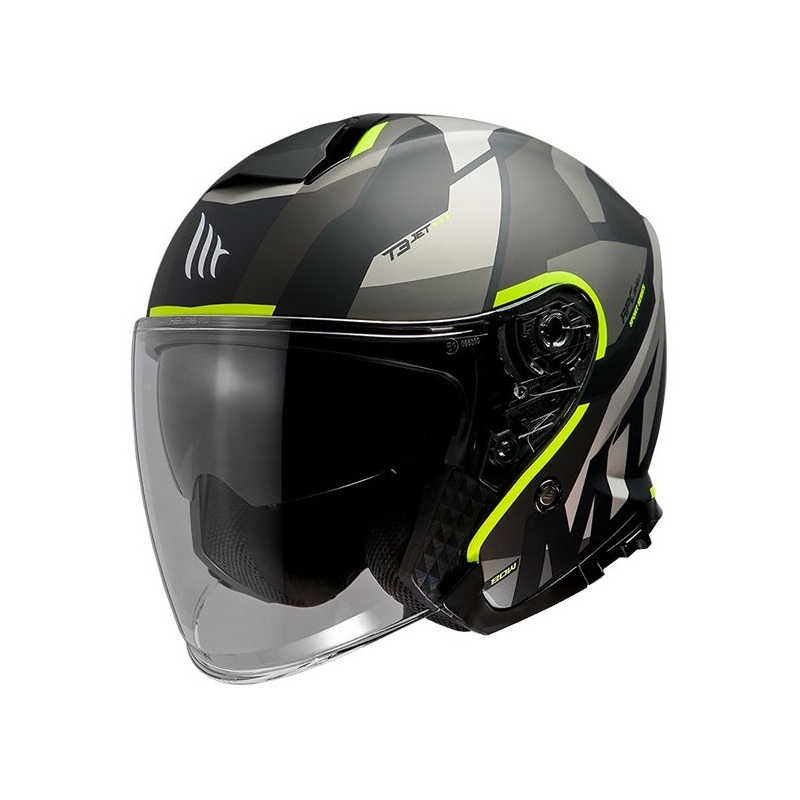 Otwarty kask motocyklowy MT Thunder 3 SV Bow czarno-szaro-fluo żółty wyprzedaż