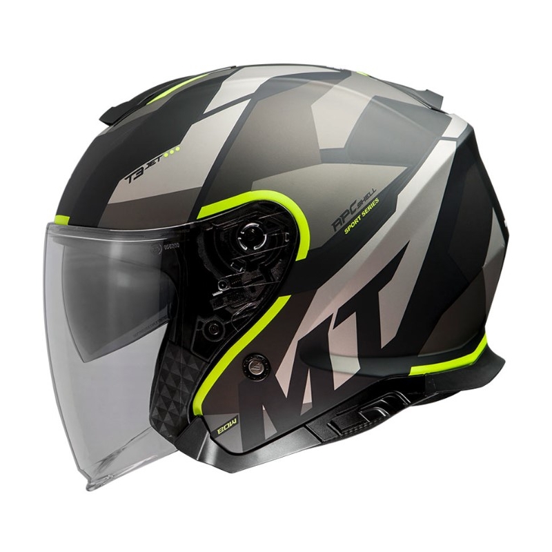 Otwarty kask motocyklowy MT Thunder 3 SV Bow czarno-szaro-fluo żółty wyprzedaż