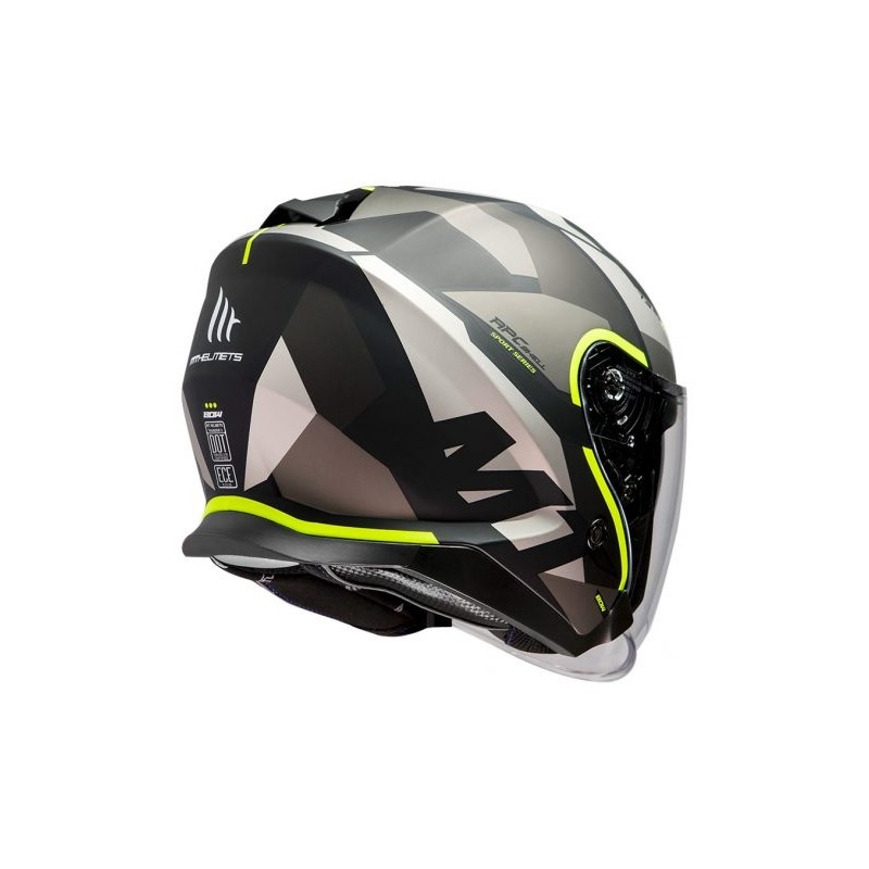 Otwarty kask motocyklowy MT Thunder 3 SV Bow czarno-szaro-fluo żółty wyprzedaż