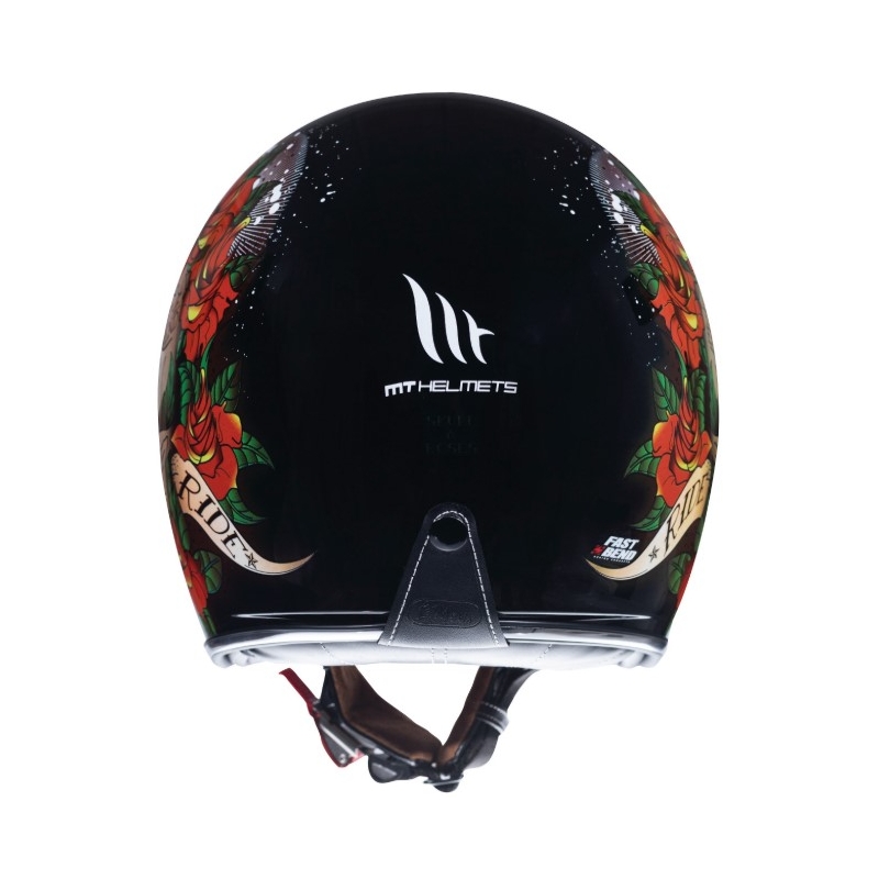 Otwarty kask motocyklowy MT LeMans 2 SV SKULL&ROSES czarno-czerwony