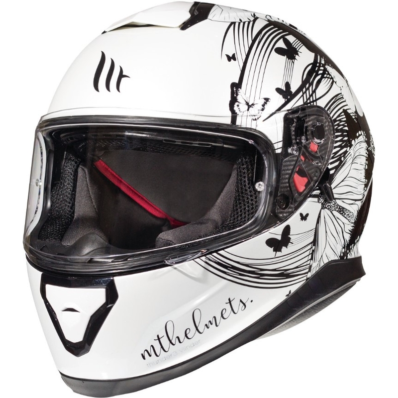 Damski integralny kask motocyklowy MT Thunder 3 SV Vlinder biało-czarny wyprzedaż