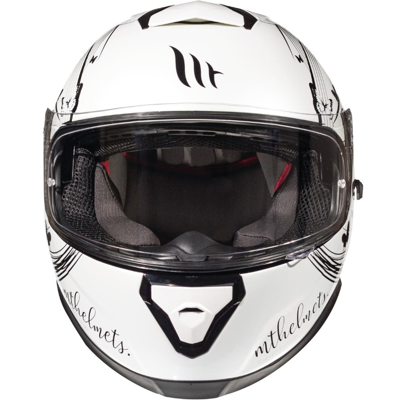 Damski integralny kask motocyklowy MT Thunder 3 SV Vlinder biało-czarny wyprzedaż