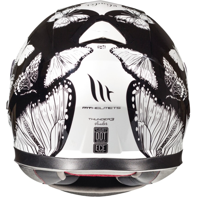 Damski integralny kask motocyklowy MT Thunder 3 SV Vlinder biało-czarny wyprzedaż