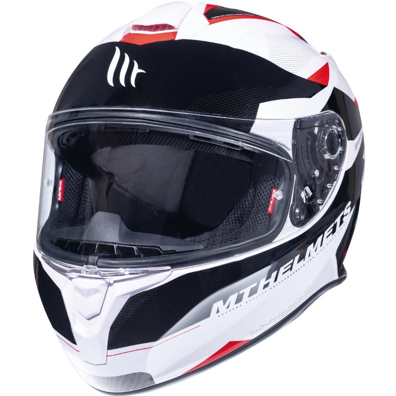 Integralny kask motocyklowy MT Targo Enjoy czarno-biało-czerwony