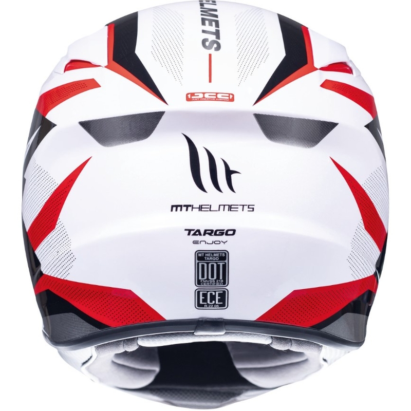 Integralny kask motocyklowy MT Targo Enjoy czarno-biało-czerwony