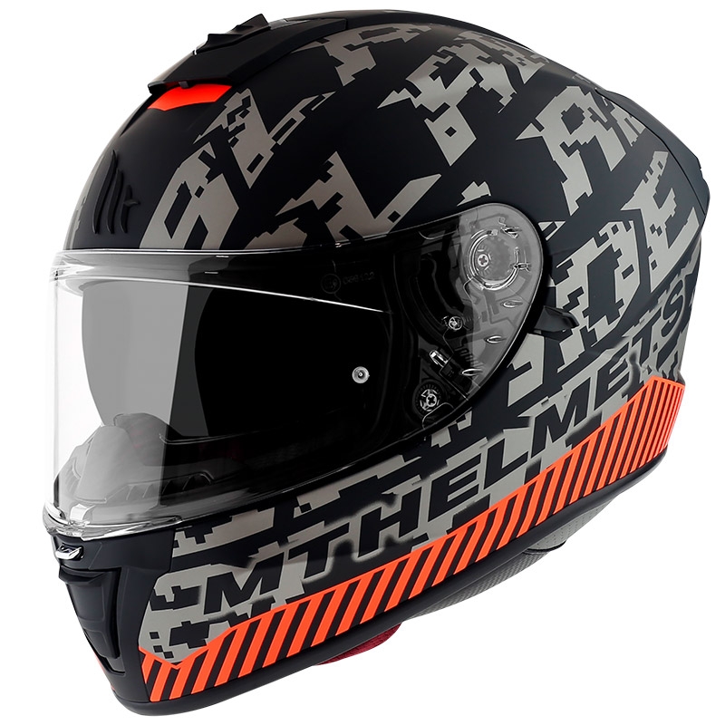 Integralny kask motocyklowy MT Blade 2 SV Check czarno-szaro-pomarańczowy wyprzedaż