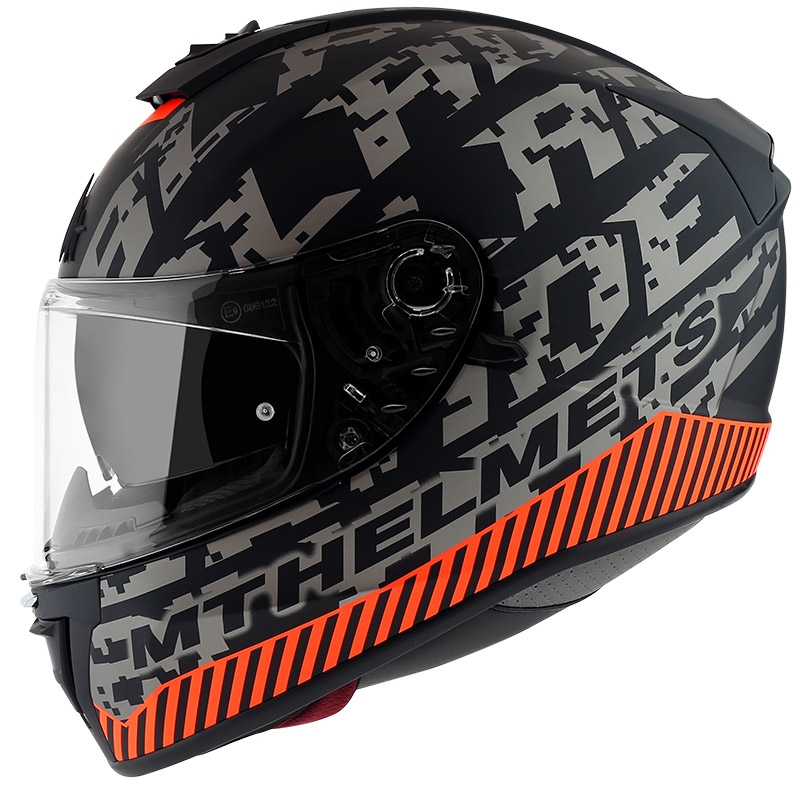 Integralny kask motocyklowy MT Blade 2 SV Check czarno-szaro-pomarańczowy wyprzedaż