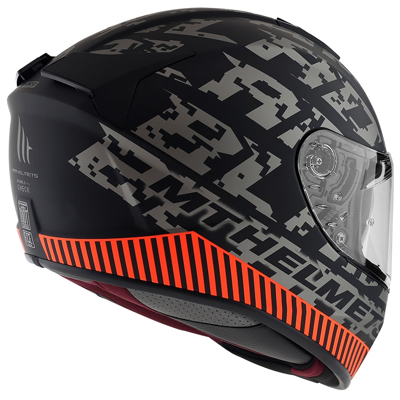 Integralny kask motocyklowy MT Blade 2 SV Check czarno-szaro-pomarańczowy wyprzedaż