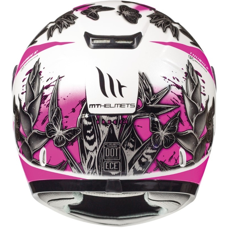 Dziecięcy integralny kask MT Thunder Infantil Breeze biało-czarno-różowy