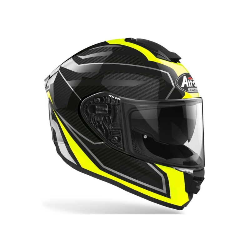 Integralny kask motocyklowy Airoh ST 501 Prime czarno-szaro-fluo żółty