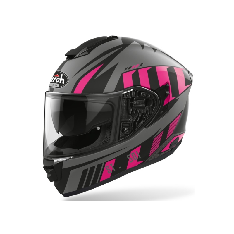 Damski integralny kask motocyklowy Airoh ST 501 Blade czarno-szaro-różowy wyprzedaż