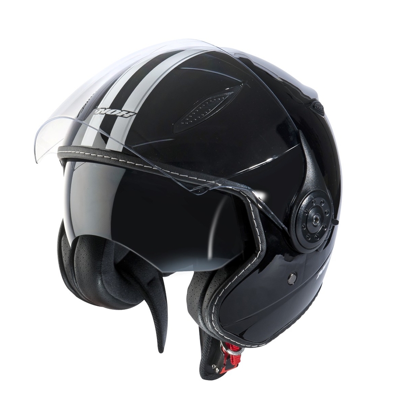 Kask na skuter otwarte Nox N180 czarny błyszczący wyprzedaż