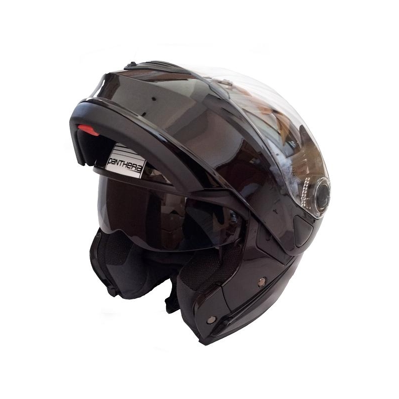Kask na motocyklu zwałowania Panthera ST06 czarny błyszczący