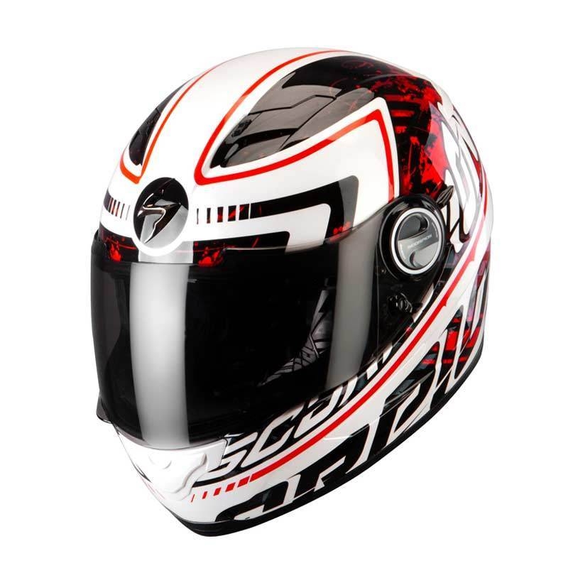 Motocykl kask integralny Scorpion Exo-500 AIR biało-czerwony