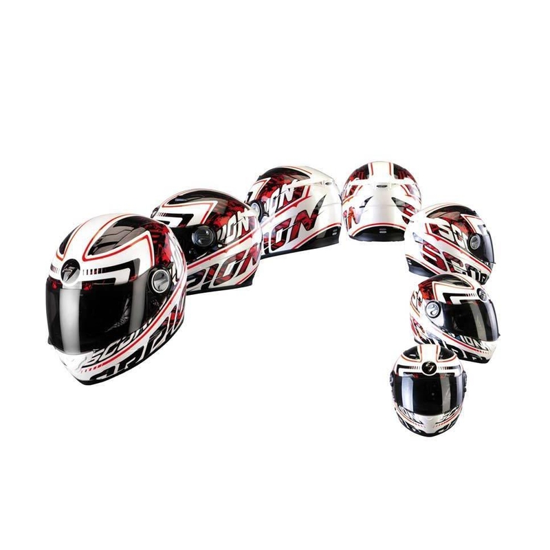 Motocykl kask integralny Scorpion Exo-500 AIR biało-czerwony