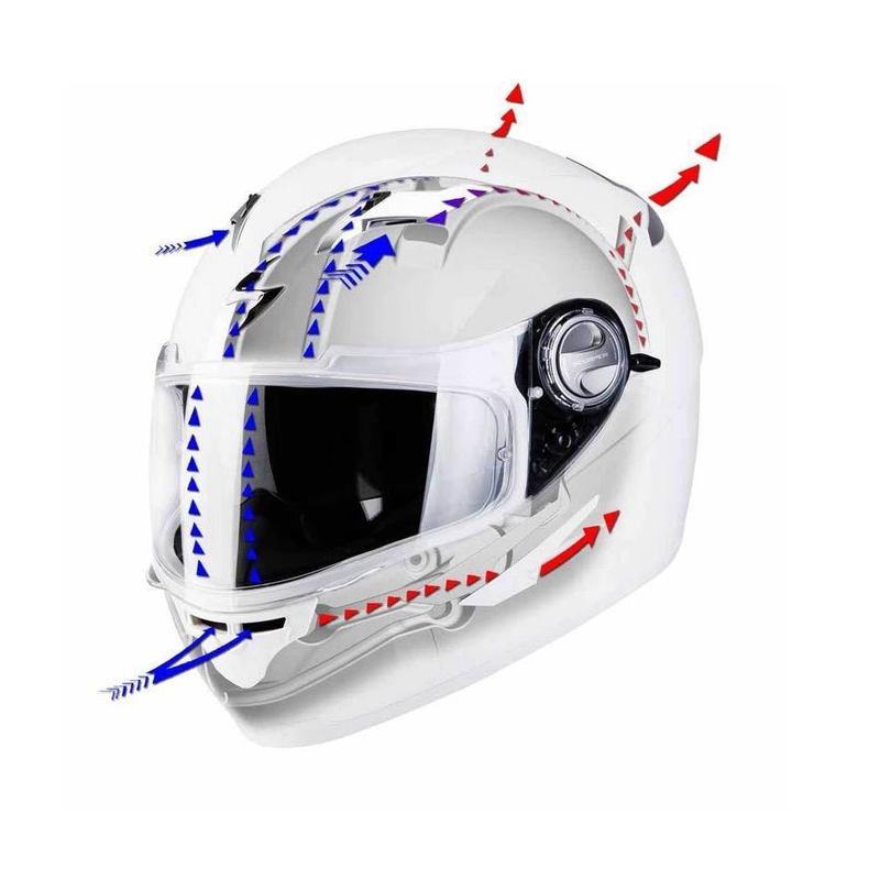 Motocykl kask integralny Scorpion Exo-500 AIR biało-czerwony