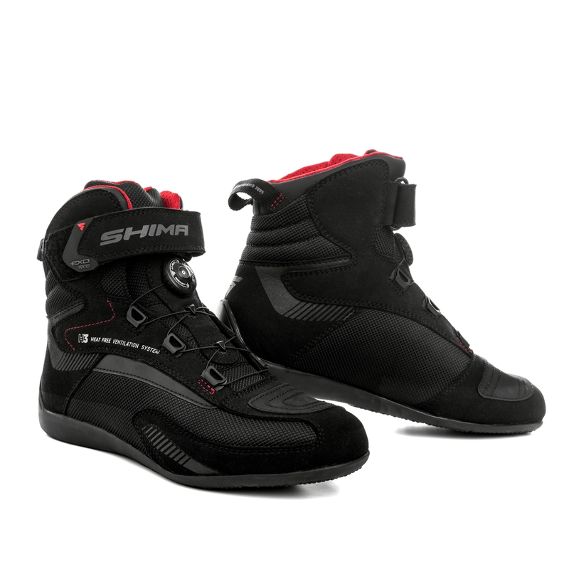 Damskie buty motocyklowe Shima Exo Vented czarno-szaro-czerwone