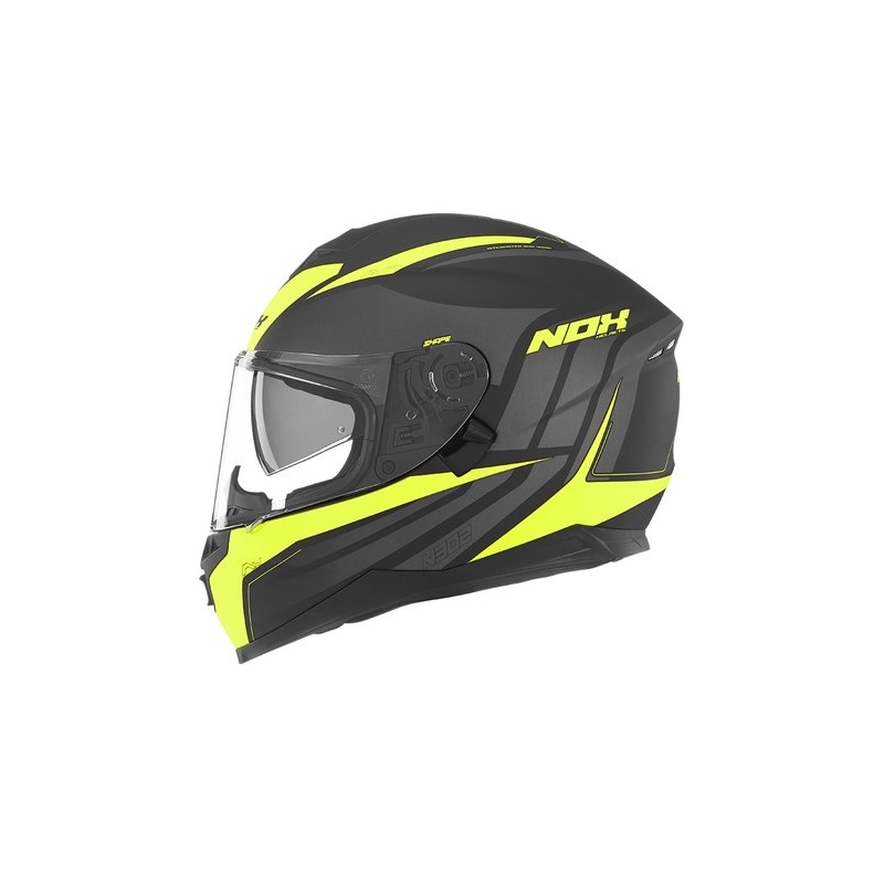 Integralny kask motocyklowy NOX N302 Shape czarno-żółty wyprzedaż