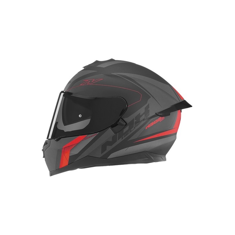 Integralny kask motocyklowy NOX N302S Quest czarno-szaro-czerwony