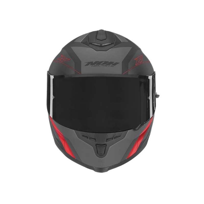 Integralny kask motocyklowy NOX N302S Quest czarno-szaro-czerwony