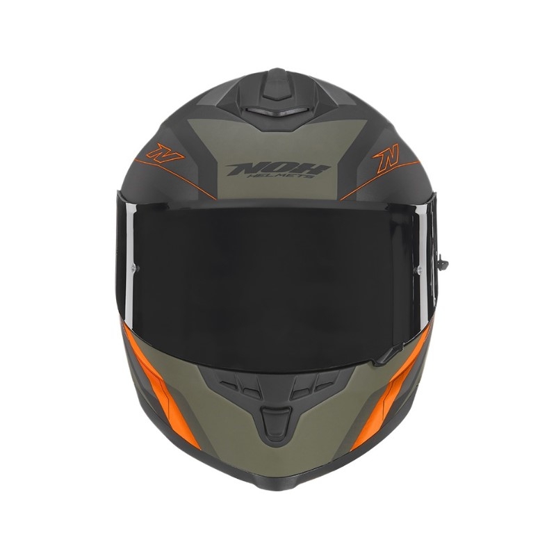 Integralny kask motocyklowy NOX N302S Quest czarno-zielono-pomarańczowy