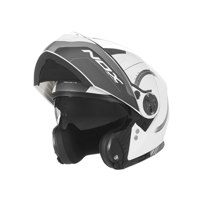 Szczękowy kask motocyklowy NOX N965 Peak biały wyprzedaż