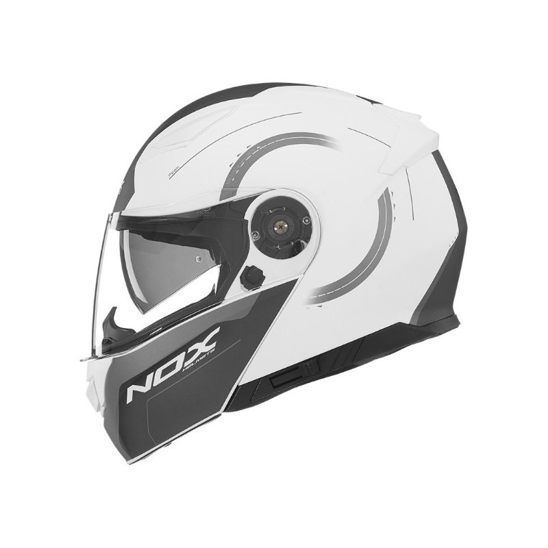 Szczękowy kask motocyklowy NOX N965 Peak biały wyprzedaż