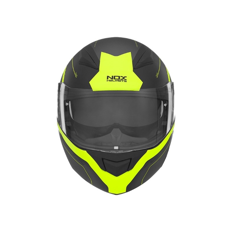 Szczękowy kask motocyklowy NOX N965 Peak czarno-żółty wyprzedaż