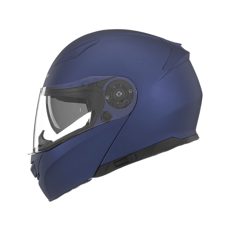 Szczękowy kask motocyklowy NOX N965 niebieski matowy
