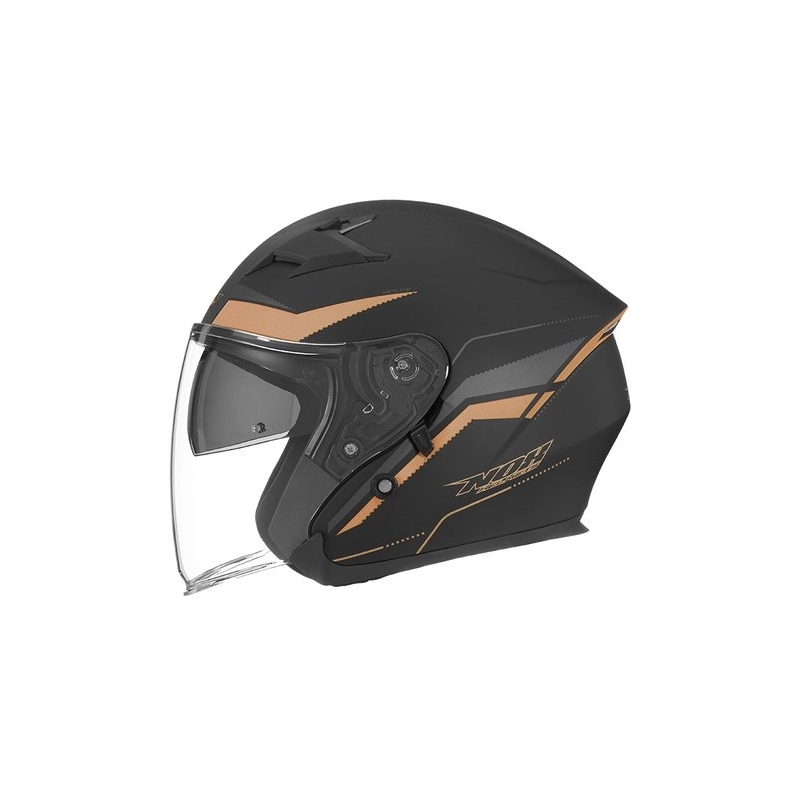 Otwarty kask motocyklowy NOX N127 Late czarno-brązowy wyprzedaż