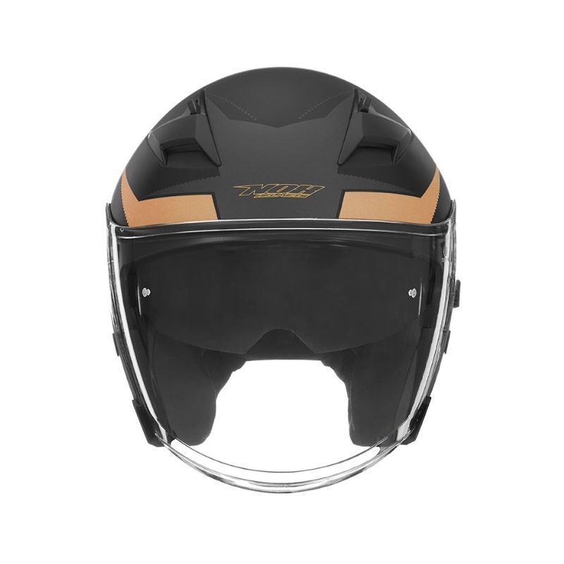 Otwarty kask motocyklowy NOX N127 Late czarno-brązowy wyprzedaż