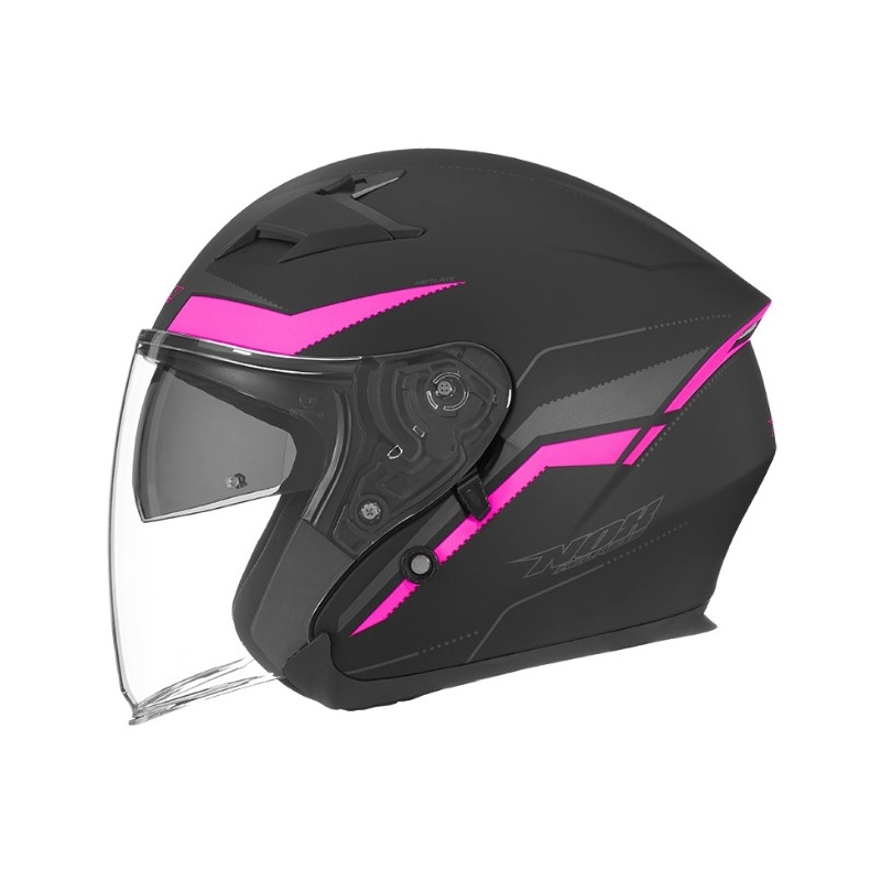 Otwarty kask motocyklowy NOX N127 Late czarno-różowy