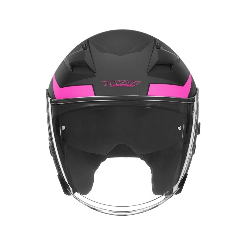 Otwarty kask motocyklowy NOX N127 Late czarno-różowy
