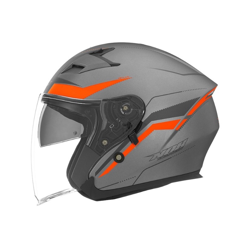 Otwarty kask motocyklowy NOX N127 Late srebrno-pomarańczowy wyprzedaż