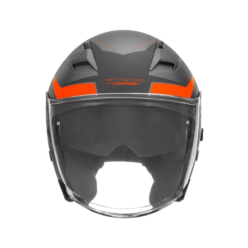 Otwarty kask motocyklowy NOX N127 Late srebrno-pomarańczowy wyprzedaż