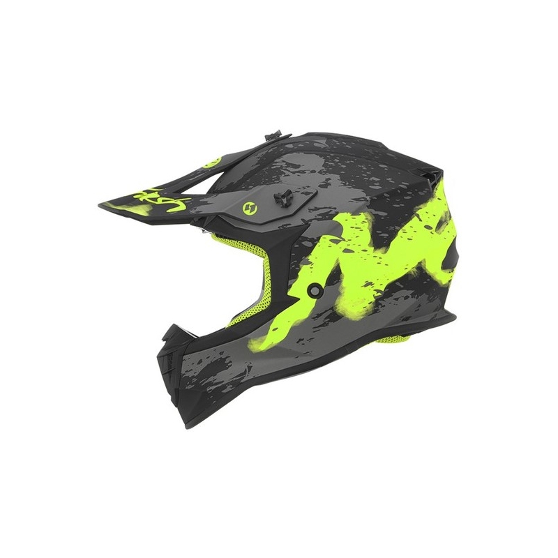 Dziecięcy kask motocrossowy NOX N632K Trash czarno-szaro-żółty wyprzedaż