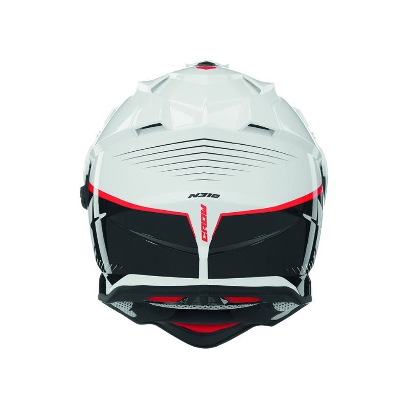 Enduro kask NOX N312 Crow biało-czarno-czerwony