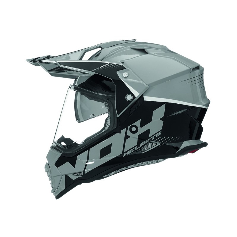 Enduro kask NOX N312 Crow czarno-szary wyprzedaż