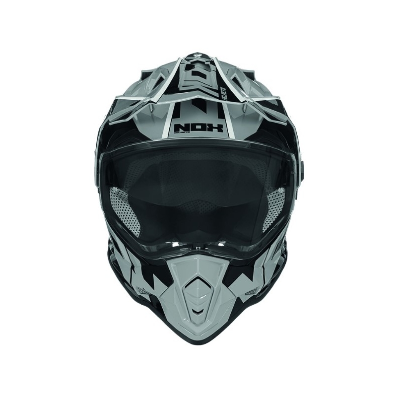 Enduro kask NOX N312 Crow czarno-szary wyprzedaż