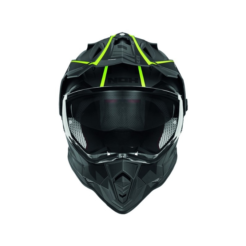 Enduro kask NOX N312 Crow czarno-fluo żółty wyprzedaż