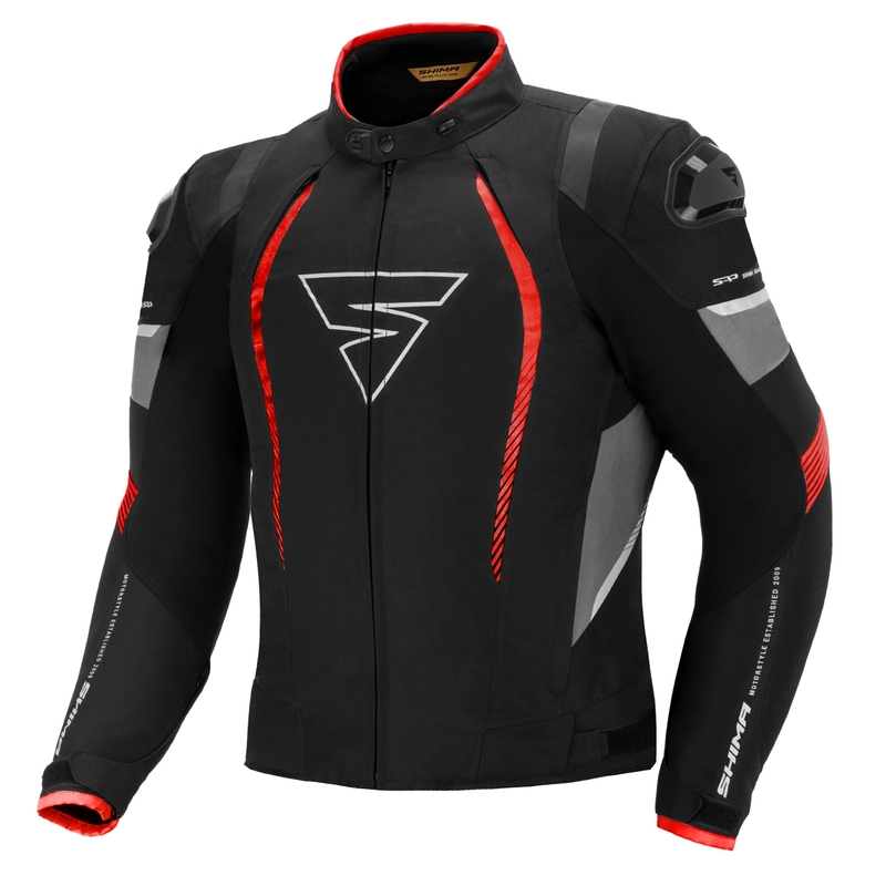 Kurtka motocyklowa Shima Solid Pro czarno-szaro-czerwona wyprzedaż