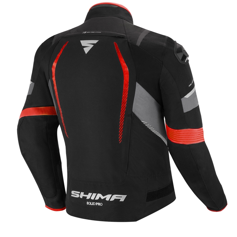 Kurtka motocyklowa Shima Solid Pro czarno-szaro-czerwona wyprzedaż