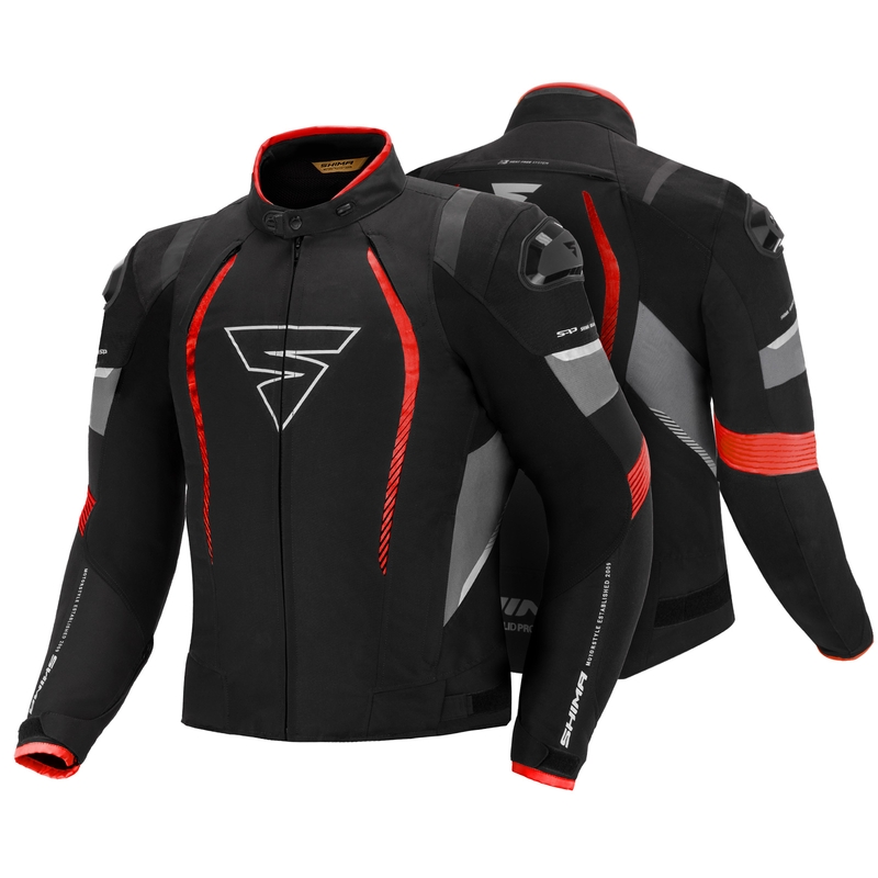 Kurtka motocyklowa Shima Solid Pro czarno-szaro-czerwona wyprzedaż