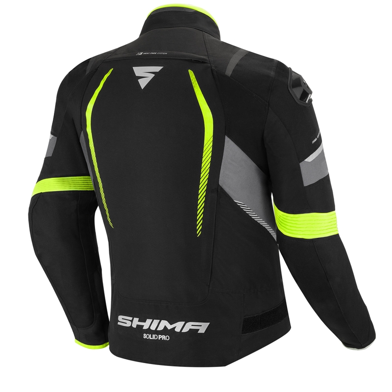 Kurtka motocyklowa Shima Solid Pro czarno-szaro-fluo żółta