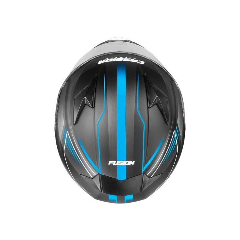 Integralny kask motocyklowy Cassida Apex Fusion czarno-niebieski