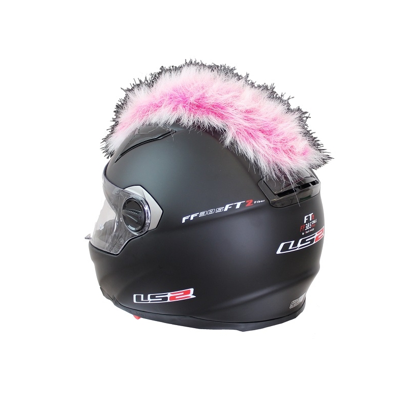Pióropusz na kask różowo-biały