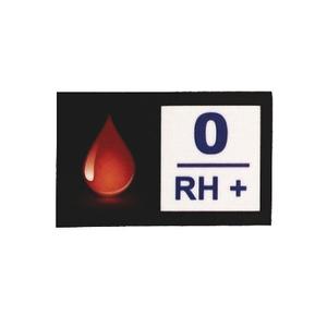 Naklejka z grupą krwi 0 RH+