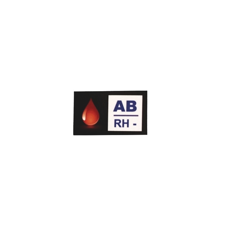 Naklejka z grupą krwi AB RH-